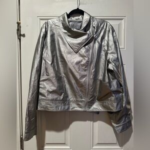 C. Wonder Metallic Silver Faux Leather Jacket